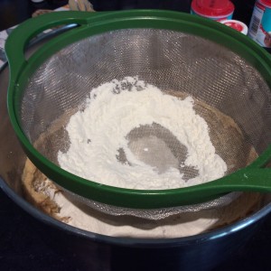 Sieve the flour and raising agents