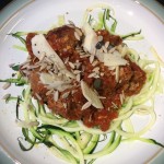 Meatballs with Courgettini  or Spaghetti