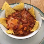 Mexican eggs with tortilla chips