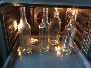Sterilising bottles in the oven
