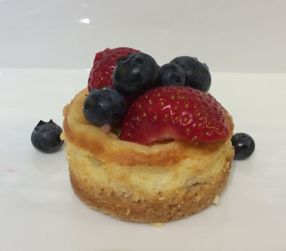 White Chocolate Mini Cheesecakes with berries