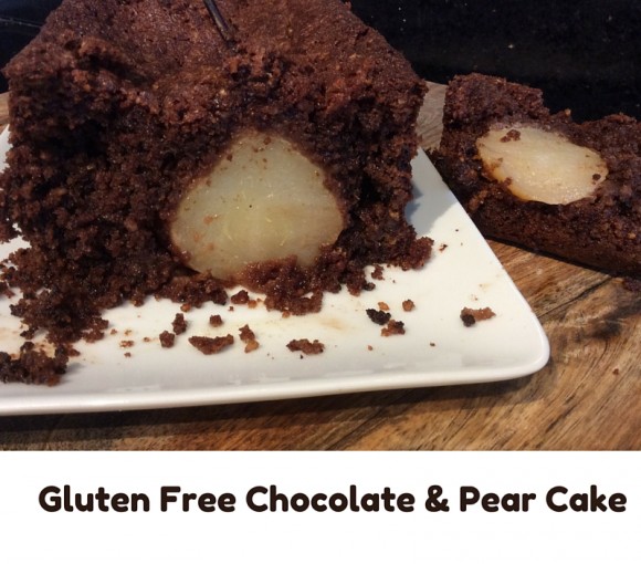 Gluten free chocolate and pear cake