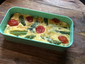 Asparagus and spinach frittata bento