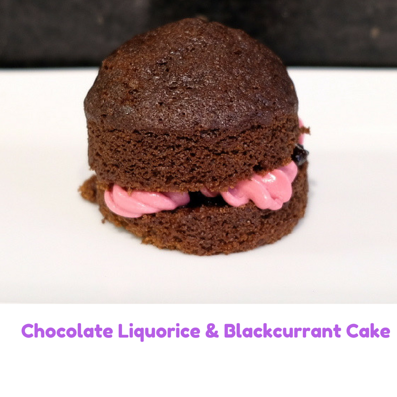 Chocolate Liquorice and Blackcurrant Cakes Baking Beash